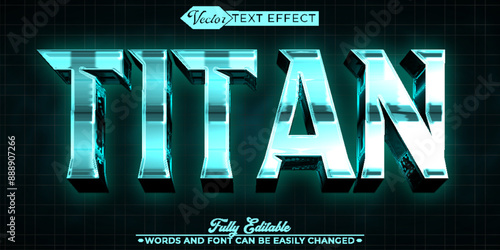 Blue Titan  Vector Editable Text Effect Template