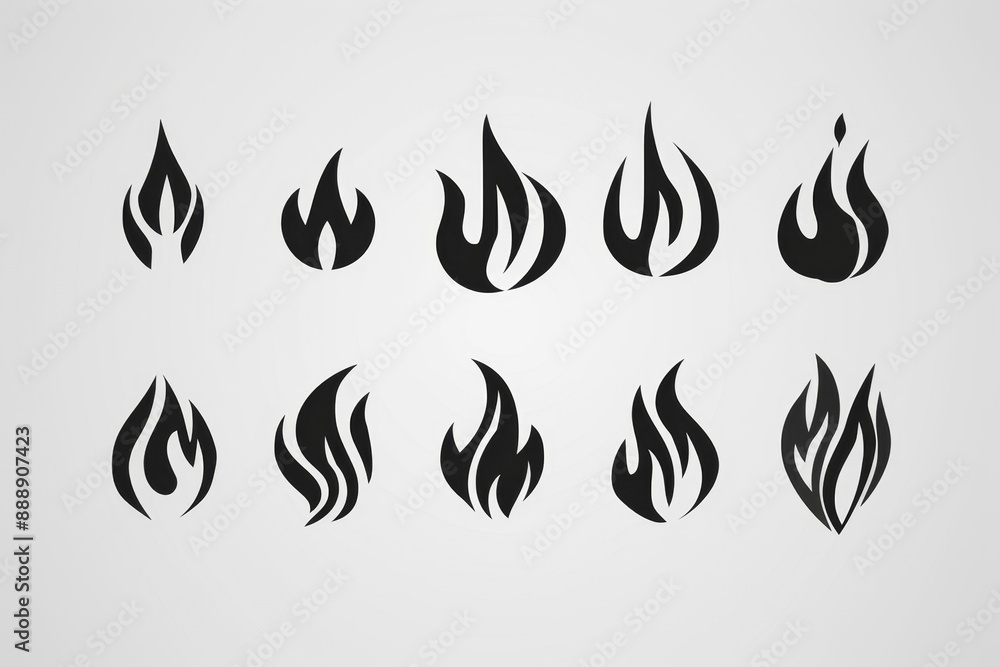 Fire icon, flame bonfire sign, campfire symbol, burn graphic element, fire emblem, grill pictogram Fire icon, flame bonfire sign, campfire symbol, burn graphic element, fire emblem, grill pictogram