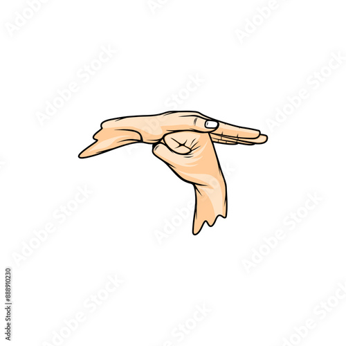 shambhala mudra shield hand gesture vector illustration