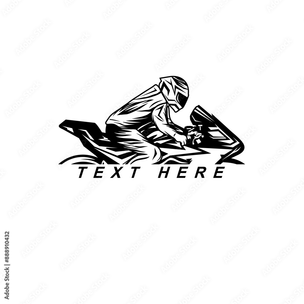 Fototapeta premium sport club biker logo black line art vector 