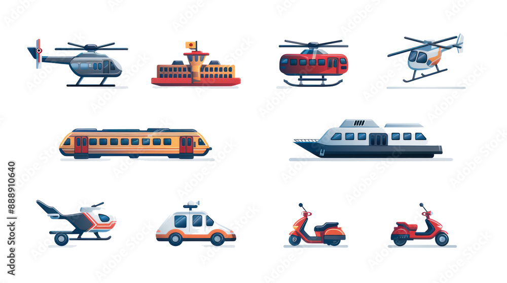 A minimalist vector icon set of transportation transparant background A minimalist vector icon set of transportation transparant background