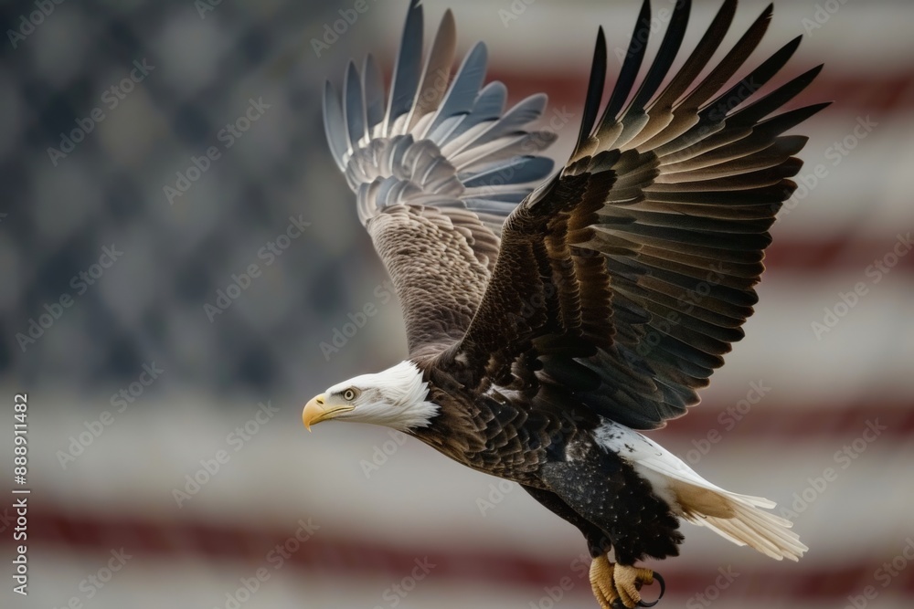 Obraz premium flying bald eagle national emblem