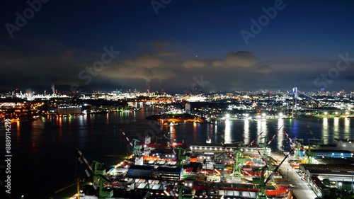 Night view of Ulsan industrial city, Korea