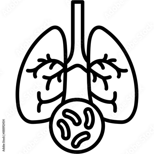 Tuberculosis Damaged Lung Icon