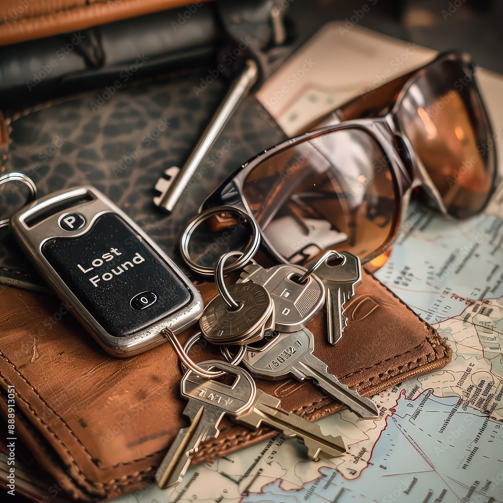 A close-up shot of car keys placed on the dashboard next to the ignition switch, highlighting the anticipation of starting a journey A close-up shot of car keys placed on the dashboard next to the ignition switch, highlighting the anticipation of starting a journey