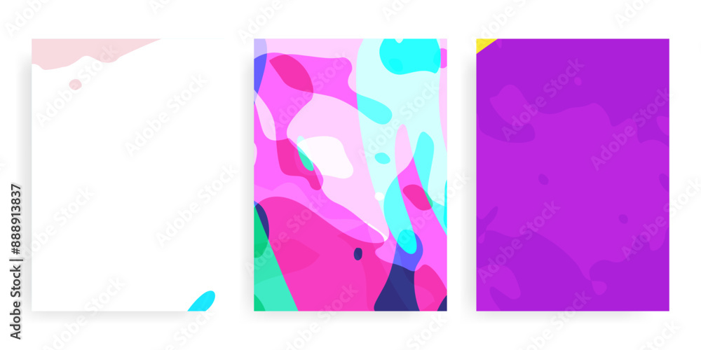 A modern neon background with textured edges and overlay color pieces. A modern neon background with textured edges and overlay color pieces.
