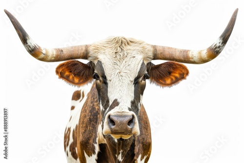 cow texas longhorn face view