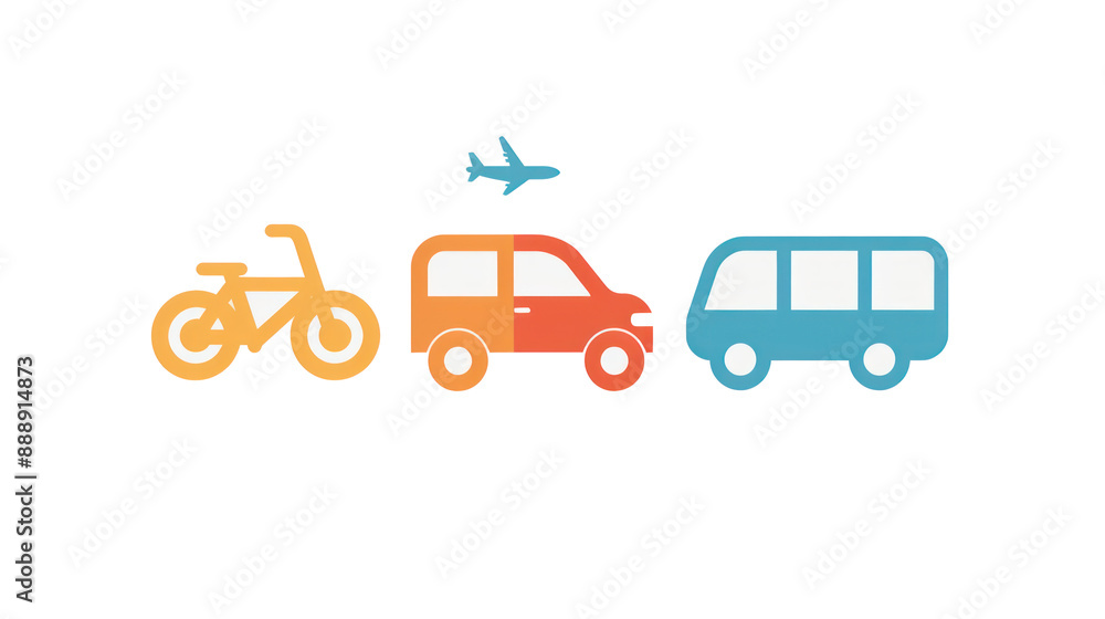 A minimalist vector icon set of transportation transparant background A minimalist vector icon set of transportation transparant background