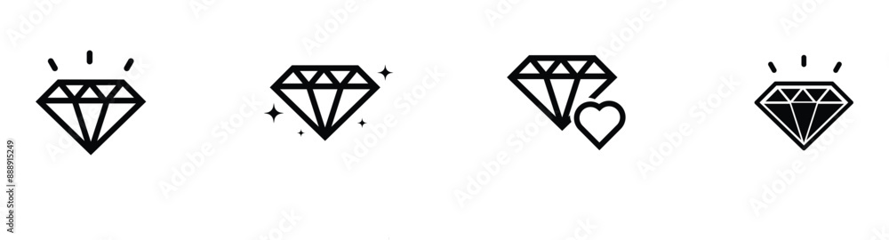 A set of diamonds in a flat style. stock vector eps 10. A set of diamonds in a flat style. stock vector eps 10.