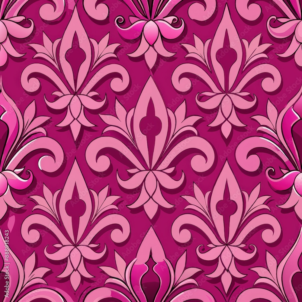seamless pattern of modern geometric fleur-de-lis, Generative AI seamless pattern of modern geometric fleur-de-lis, Generative AI