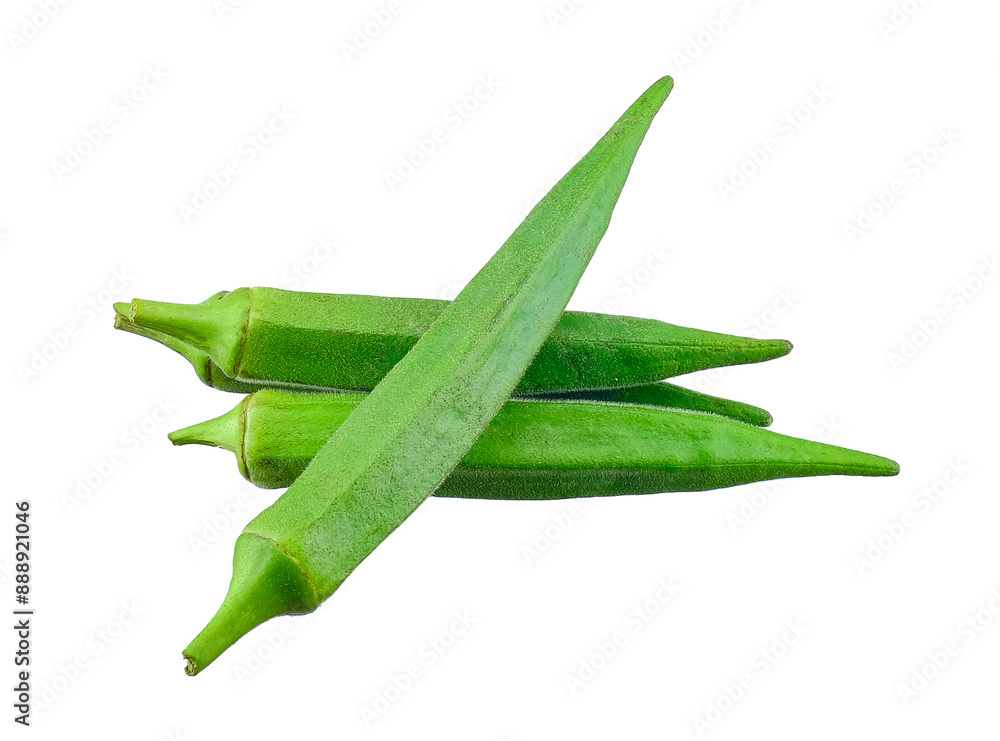 Okras isolated on the white background Okras isolated on the white background