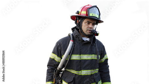 firefighter isolated on white