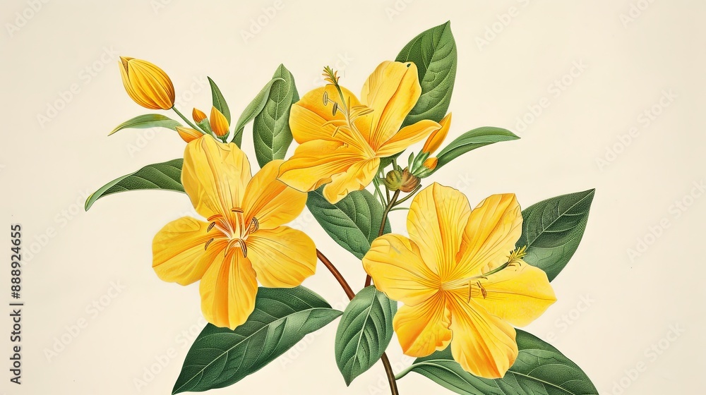 Classic Yellow Botanical Illustration Revived Classic Yellow Botanical Illustration Revived