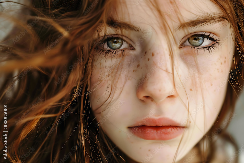 Close-up photo of a beautiful girl, capturing her radiant features and natural beauty in a detailed, expressive portrait Close-up photo of a beautiful girl, capturing her radiant features and natural beauty in a detailed, expressive portrait