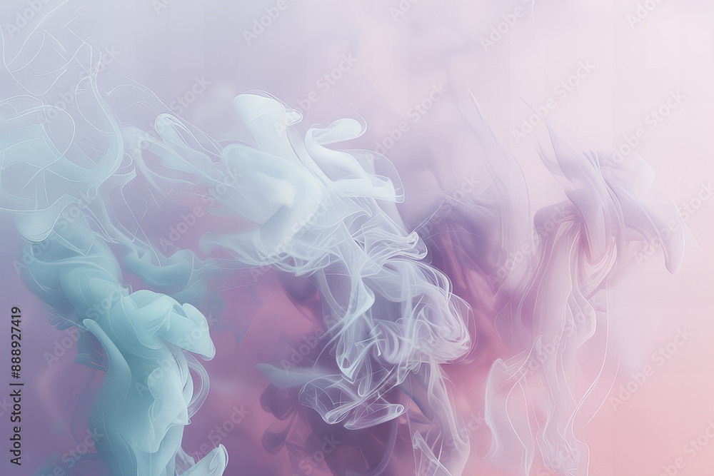 Fototapeta premium Title: Abstract Soft Pastel Smoke Background: Colorful, Airy, and Ethereal Artwork for Design Projects and Digital Illustration