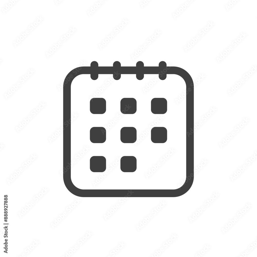 Calendar Square Shape Linear Style Icon Vector Calendar Square Shape Linear Style Icon Vector