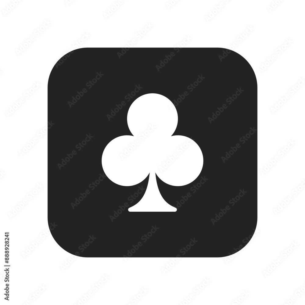 Club Symbol Black White Square Isolated Icon Club Symbol Black White Square Isolated Icon