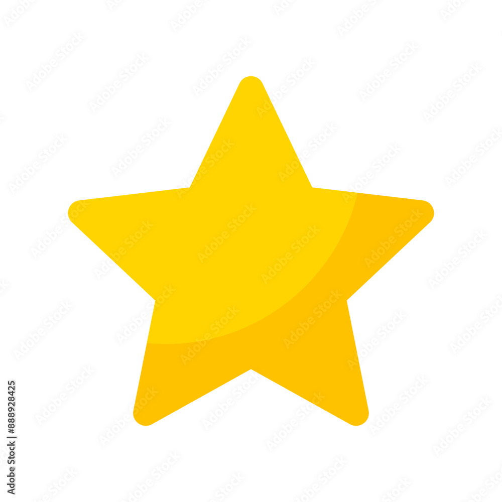 Yellow Trendy Star Icon On White Background Isolated Vector Illustration Yellow Trendy Star Icon On White Background Isolated Vector Illustration