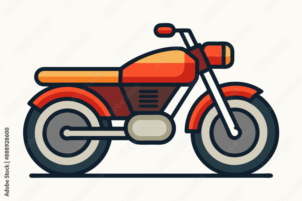 Obraz premium Retro Motorbike Cartoon Vector art Illustration 