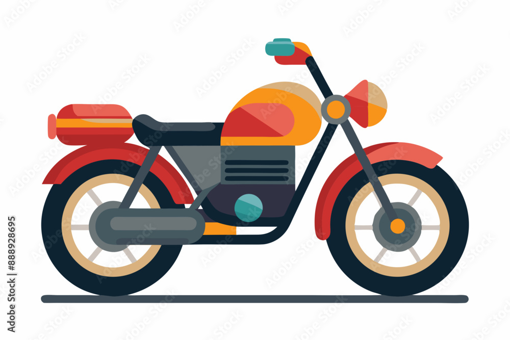 Retro Motorbike Cartoon Vector art Illustration Retro Motorbike Cartoon Vector art Illustration