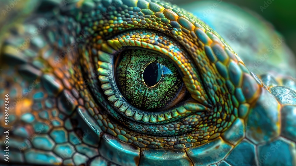 Obraz premium Iguana Eye Macro Photography
