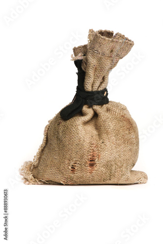 Sack bag isolated on the white background. photo