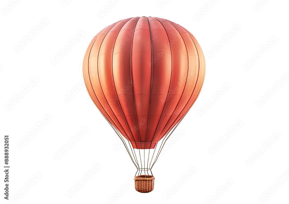 Naklejka premium Colorful hot air balloon floating in the sky. Isolated on a transparent background.
