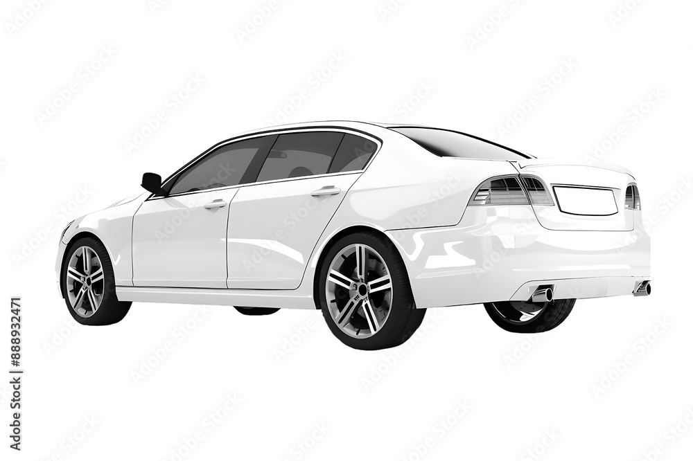 Sleek white sedan for modern and stylish travel. Isolated on a transparent background. Sleek white sedan for modern and stylish travel. Isolated on a transparent background.