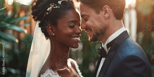 Bride and Groom Sharing a Moment of Intimacy on Their Wedding Day