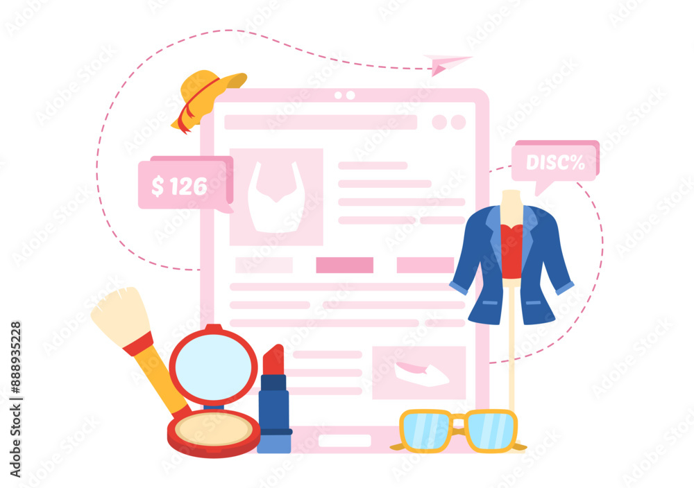 Vector Illustration for a Fashion Blog with Bloggers Reviewing Videos of Fashionable Clothing Trends, Featuring an Online Runway in a Flat Background Vector Illustration for a Fashion Blog with Bloggers Reviewing Videos of Fashionable Clothing Trends, Featuring an Online Runway in a Flat Background