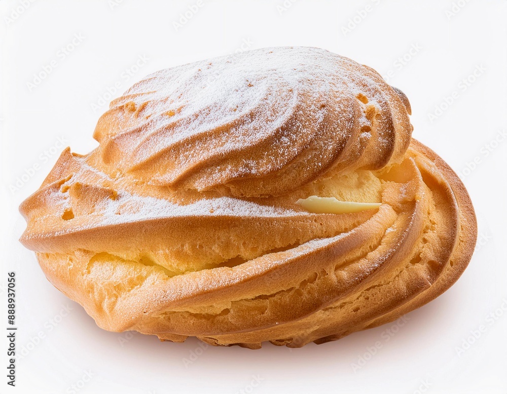 cream puffs with cream on white background, food, dessert, sweet cream puffs with cream on white background, food, dessert, sweet
