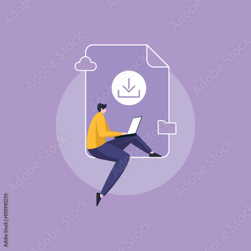 Download document, Manage cloud data, Person migrate data corporate information into cloud technology