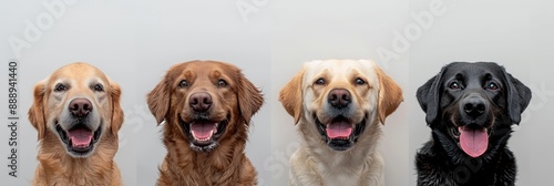 Four Golden Retrievers Posing for a Portrait