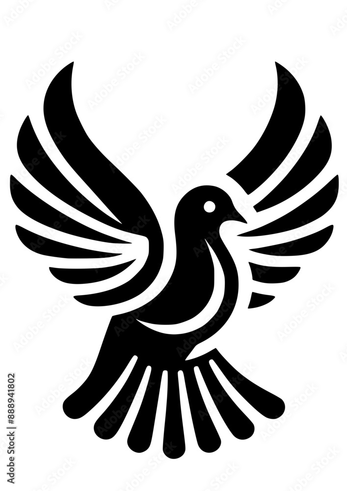 Obraz premium Dove of Peace SVG, Pigeon SVG, Bird SVG, Sparrow SVG, Flying SVG, Stop War SVG, Feathers SVG, Dove of Peace Silhouette, Vector, Clipart, Cut file for Cricut SVG, JPG, PNG