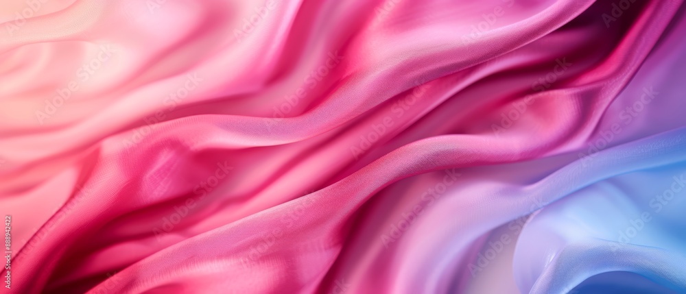 Obraz premium pink, blue, white Wavy pattern adorns the left side