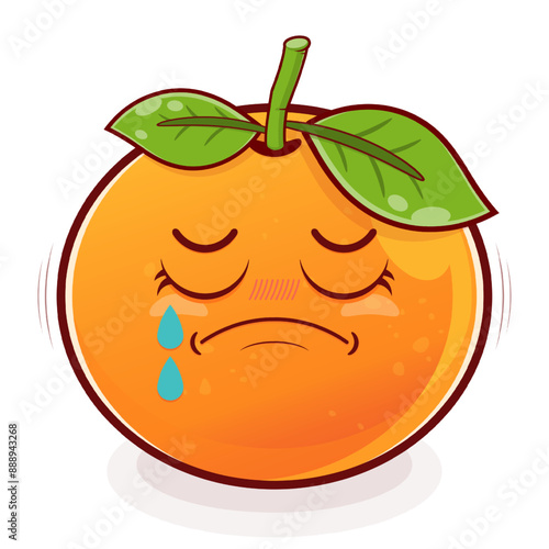 orange crying face cartoon cute