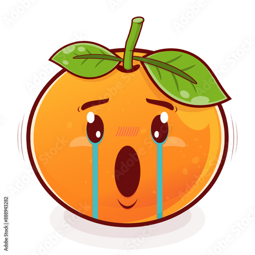 orange scared face cartoon cute