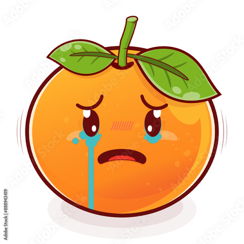 orange scared face cartoon cute