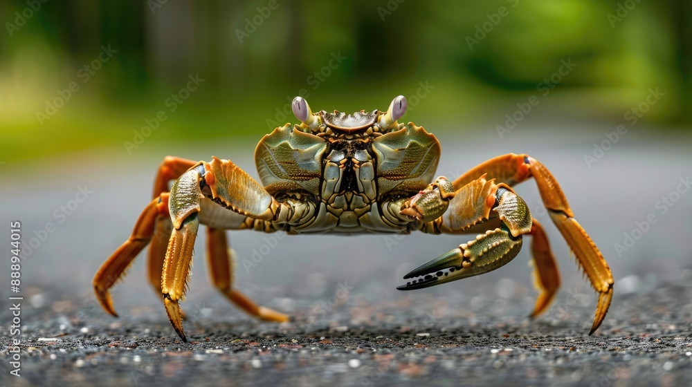 Close-up Portrait of a Crab with its Claws Raised Close-up Portrait of a Crab with its Claws Raised