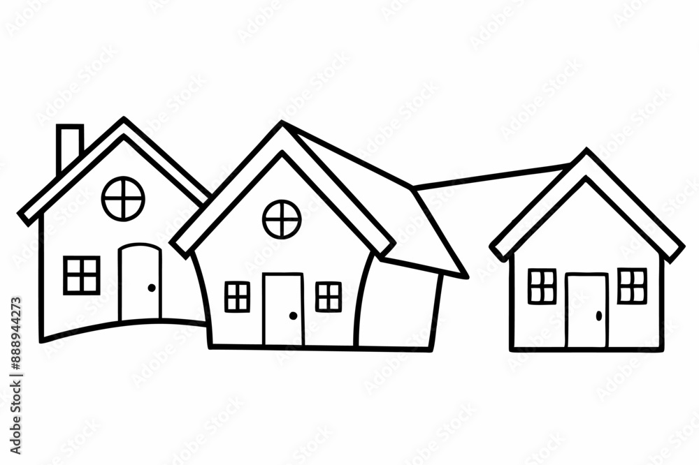 © Habiba Akter - Hand-drawn Cozy Houses Design