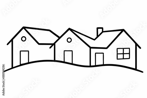 Hand-drawn Cozy Houses Design