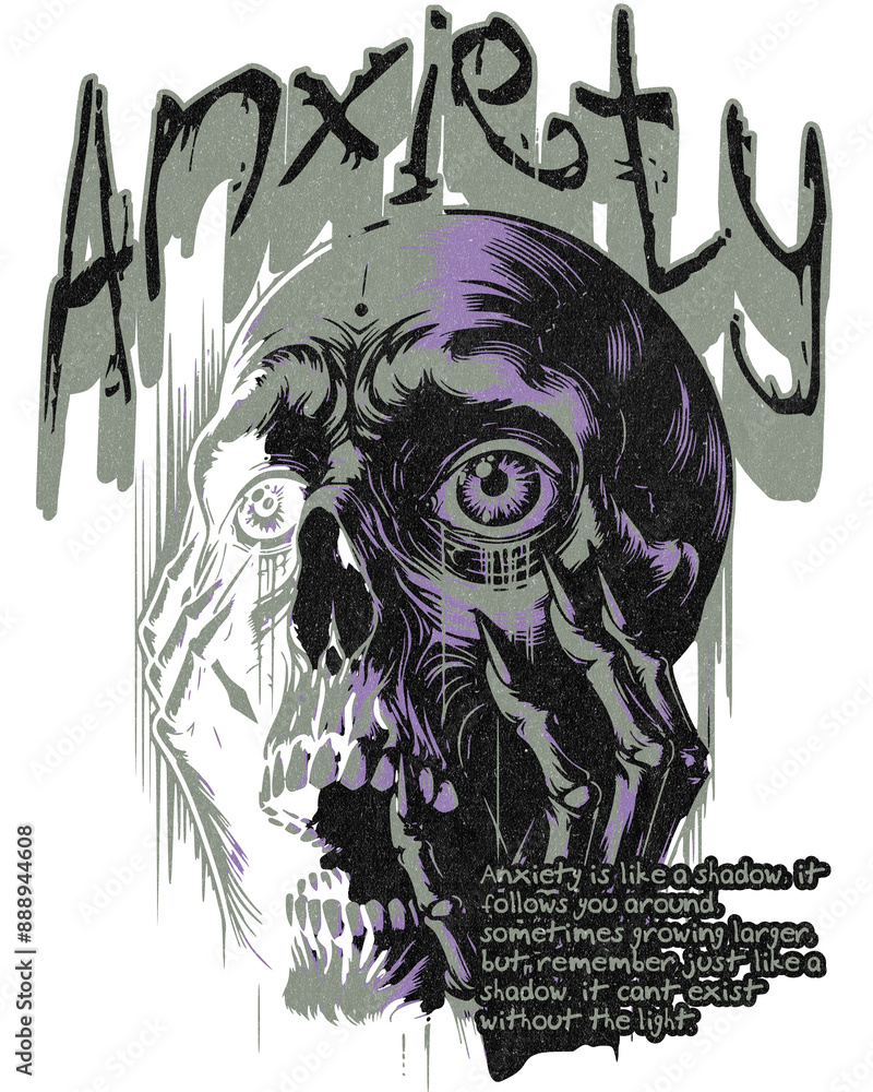 Obraz premium 99 Anxiety - Aesthetic Streetwear Transparent Graphic T-Shirt Design