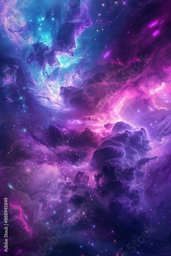 Universe abstract background, colorful space galaxy clouds nebula, stary cosmos, universe wallpaper