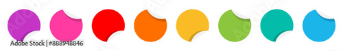 Round color labels with turned corner
