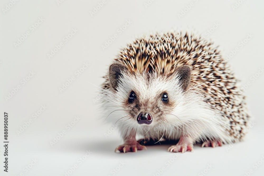Cute Hedgehog Portrait on White Background Cute Hedgehog Portrait on White Background
