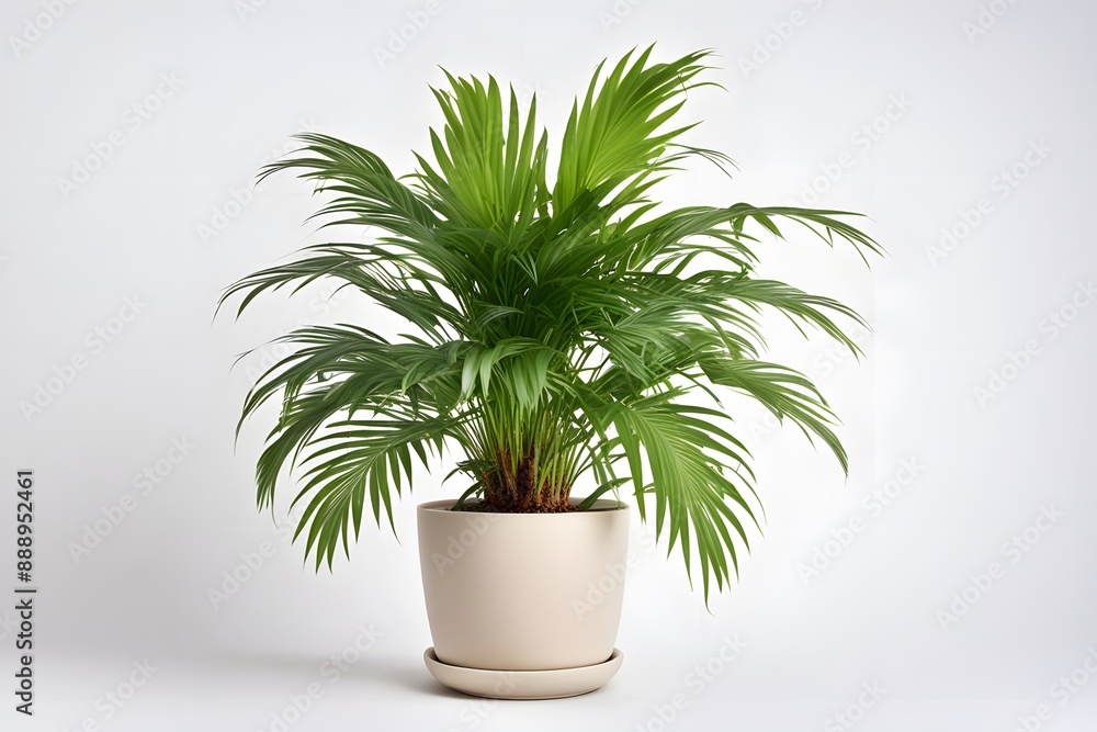 Areca plant in pot white background, AI Generated Areca plant in pot white background, AI Generated
