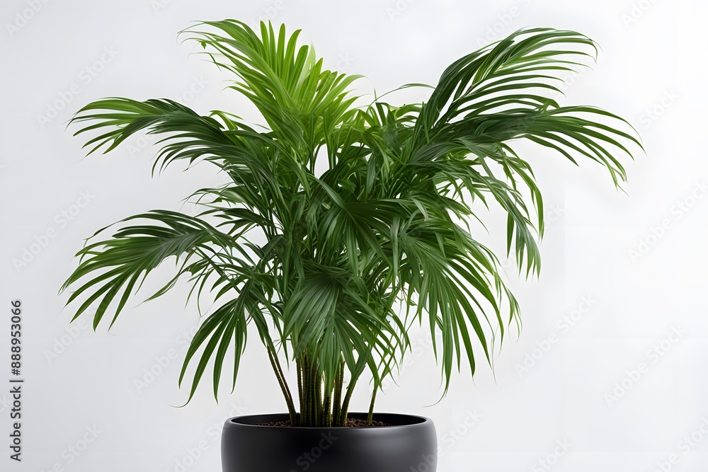 Areca plant in pot white background, AI Generated Areca plant in pot white background, AI Generated