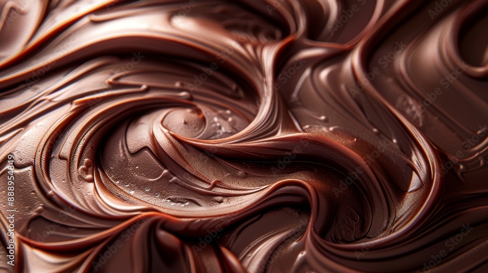 Swirling melted chocolate creating a luxurious splash effect, capturing the creamy and indulgent texture of chocolate. Swirling melted chocolate creating a luxurious splash effect, capturing the creamy and indulgent texture of chocolate.