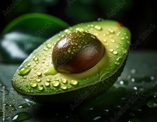  Avocado- A close-up image of a fresh avocado, showcasing its creamy texture and health bene_1(20) photo