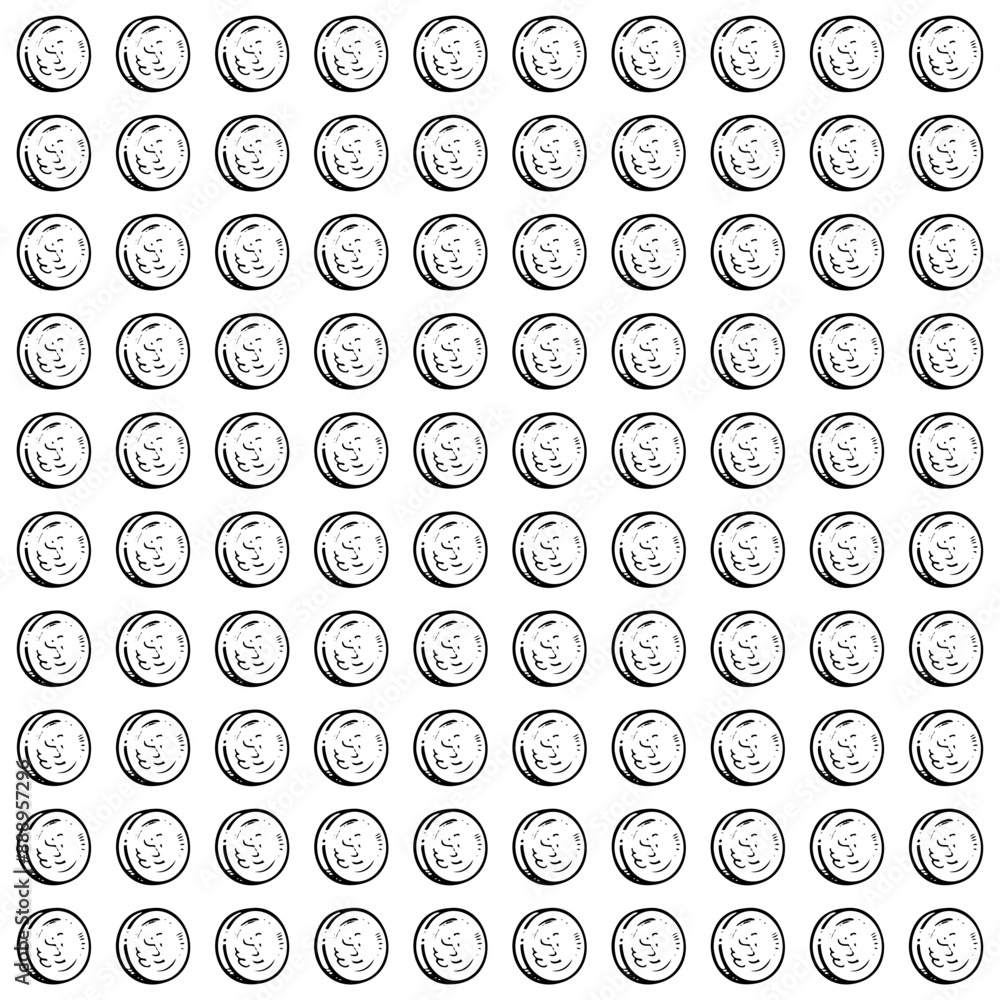 Background with irregular, chaotic dots, points, circle. Random halftone. Pointillism style. Black and white colour. Vector illustration COINS Background with irregular, chaotic dots, points, circle. Random halftone. Pointillism style. Black and white colour. Vector illustration COINS